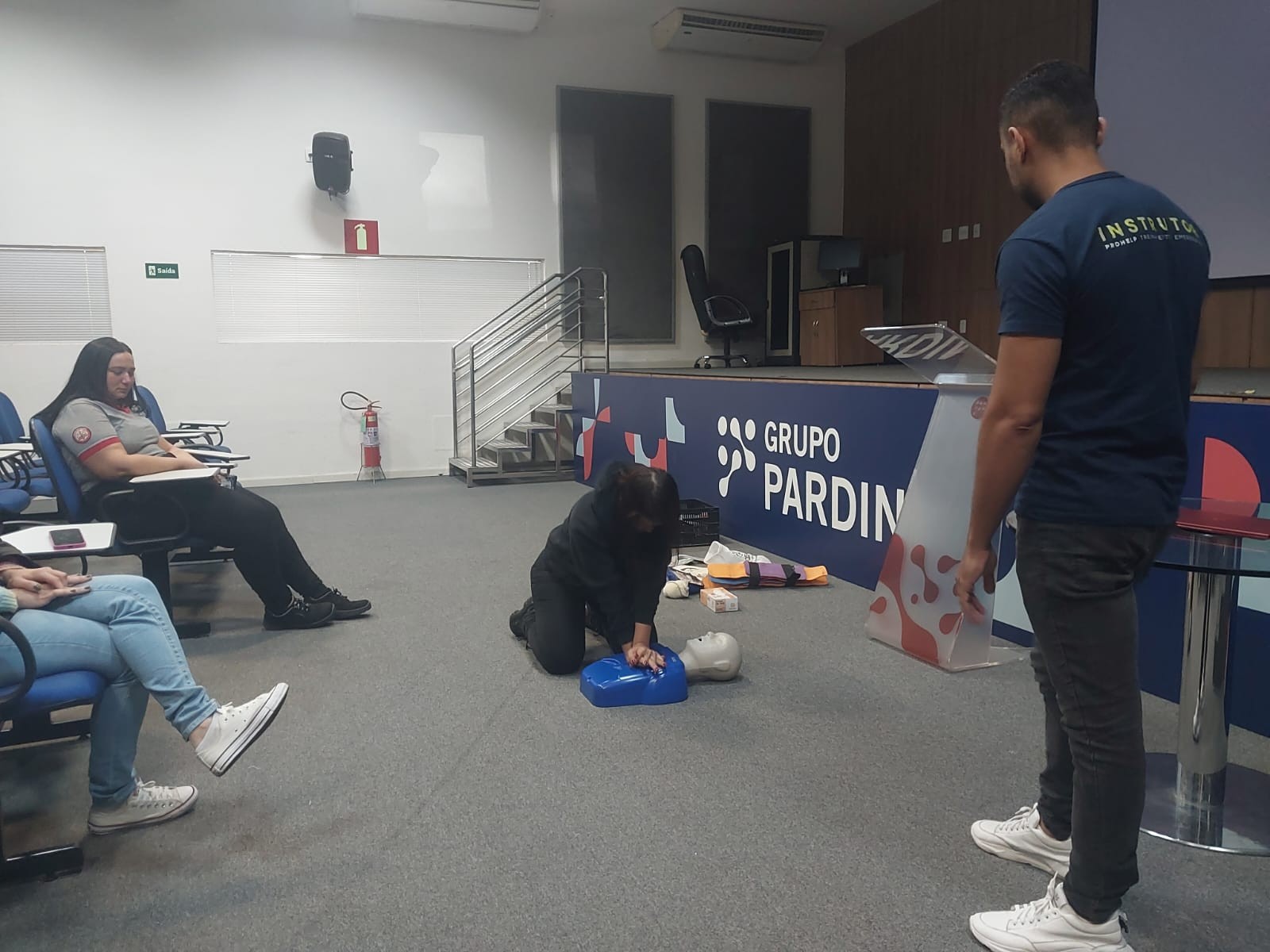 Treinamento de RCP em evento corporativo do Grupo Pardini